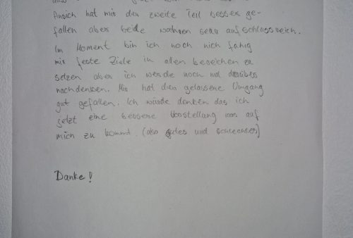 Feedback-Brief einer Klasse