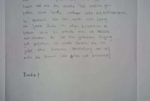 Feedback-Brief einer Klasse
